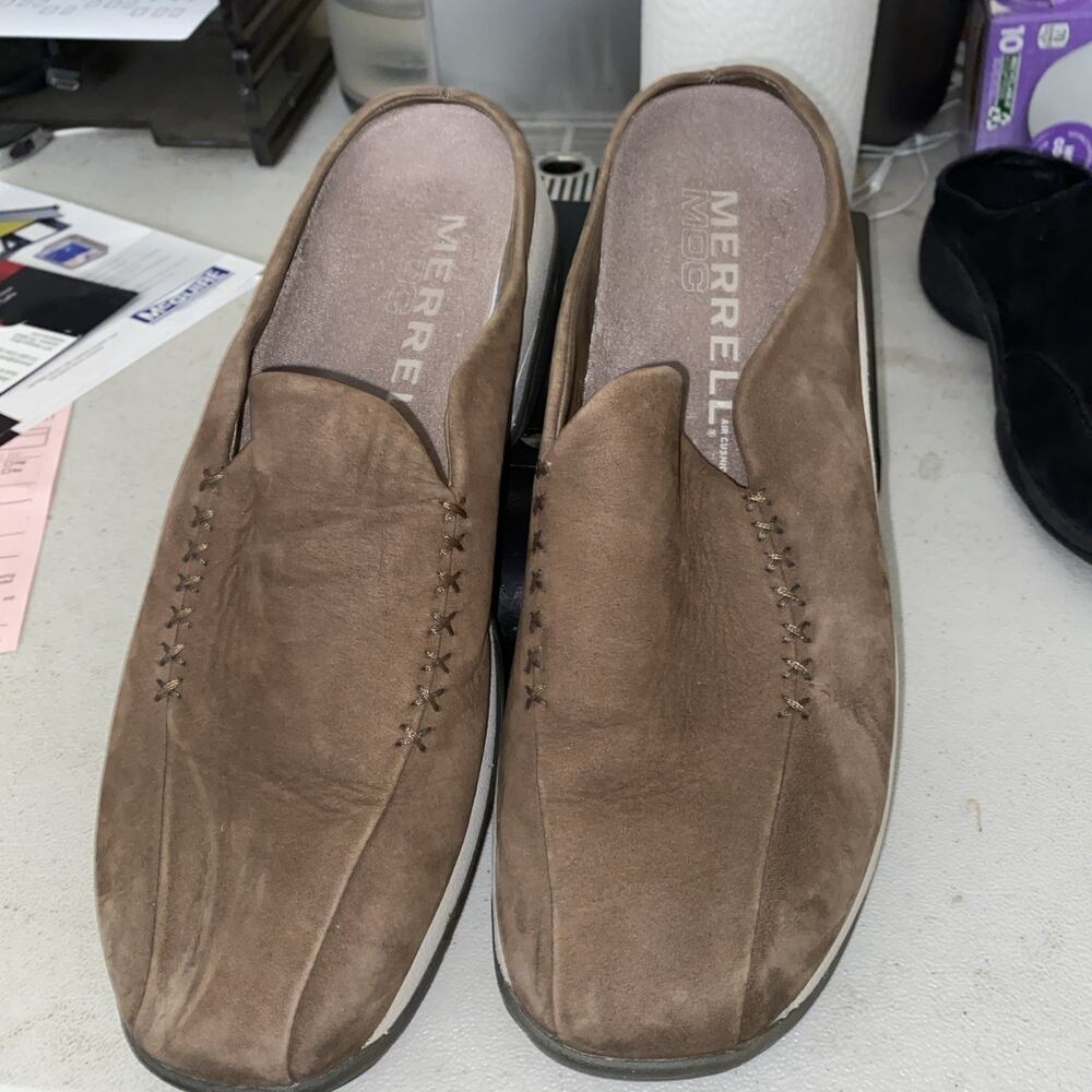 Merrell Loafers Women 10 Primo Seam Moc Shoes Taupe Leather Slip On Comfort